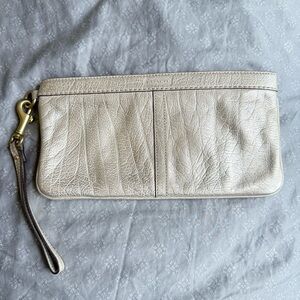 Coach Metallic Gold Leather Wristlet/Clutch